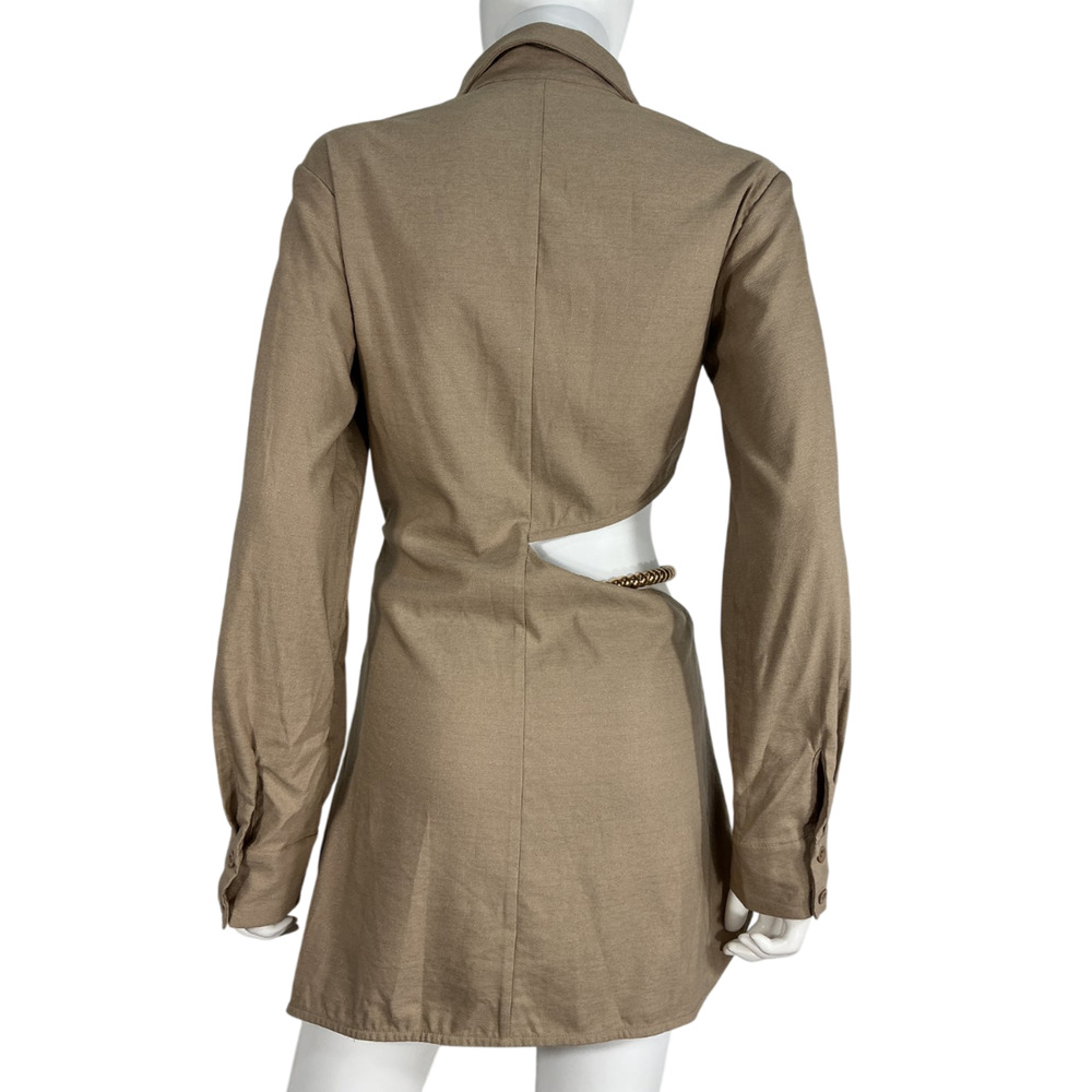 Atoir Chic Tan Aversion Mini Dress Size M - Picture 3 of 4